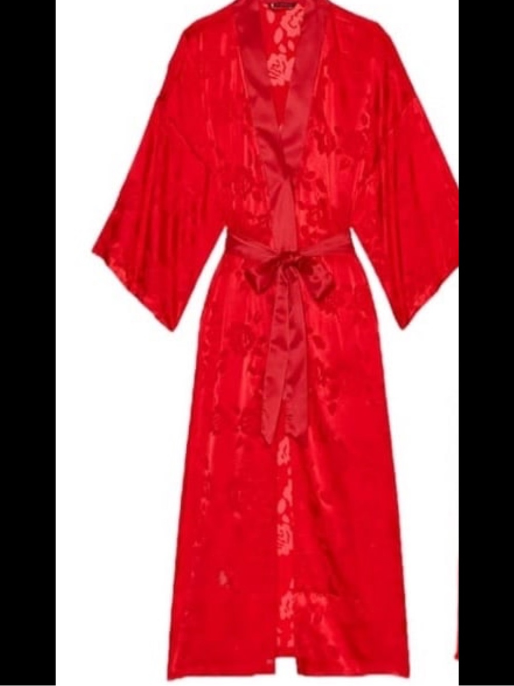 VICTORIAS SECRET LONG RED SATIN SLIP & LONG RED SATIN ROBE